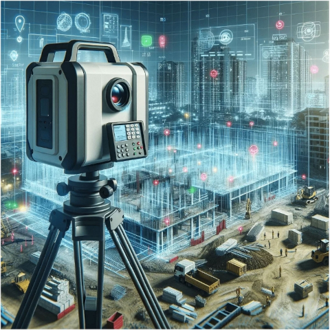 high tech camera on digital design background